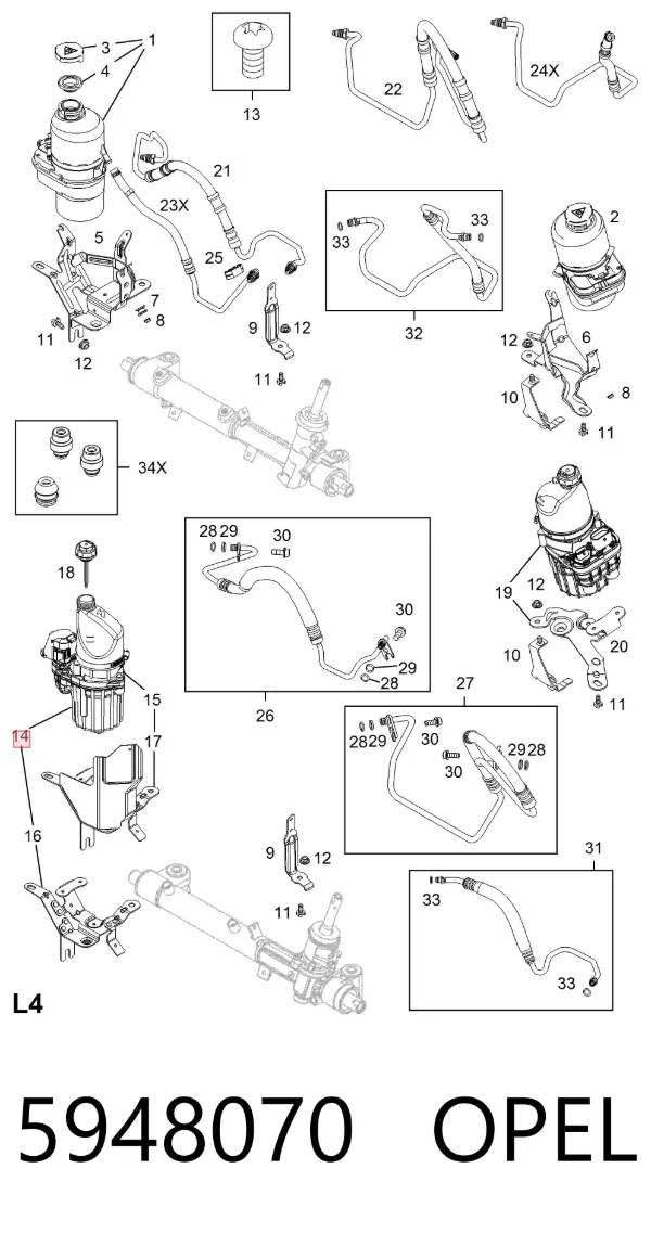 Pompa wspomagania hydraulicznego kierownicy 5948070 Opel