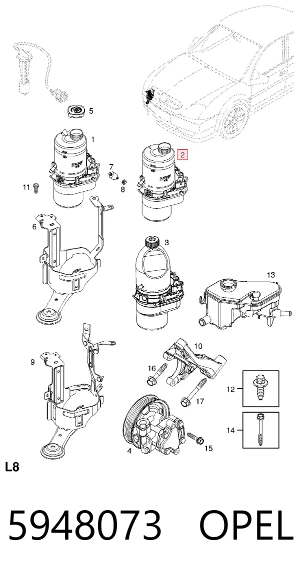 Pompa wspomagania hydraulicznego kierownicy 5948073 Opel