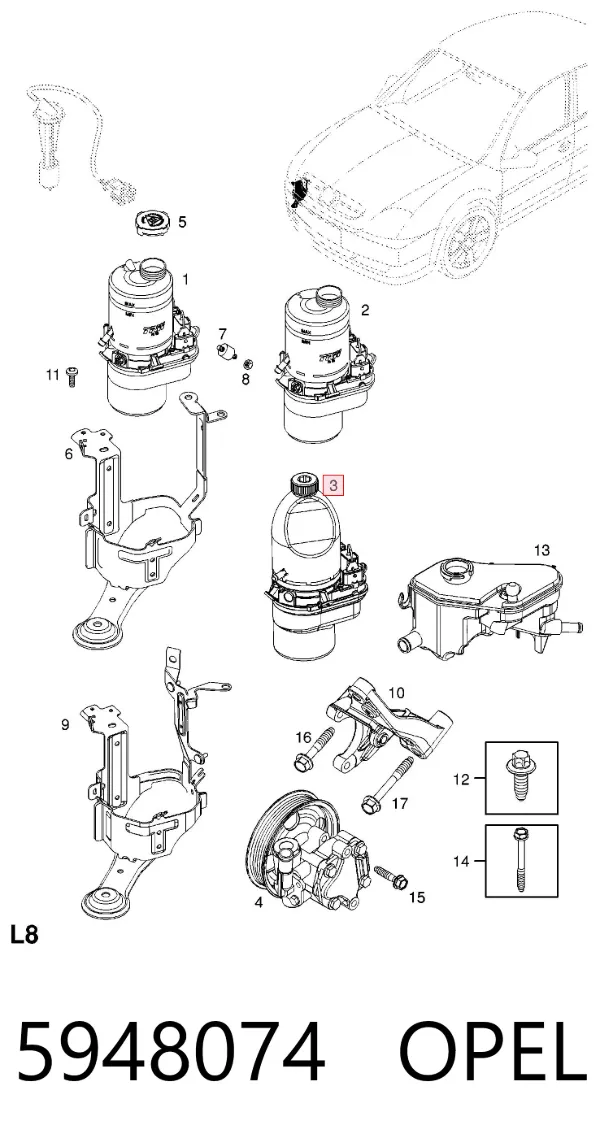 Pompa wspomagania hydraulicznego kierownicy 5948074 Opel