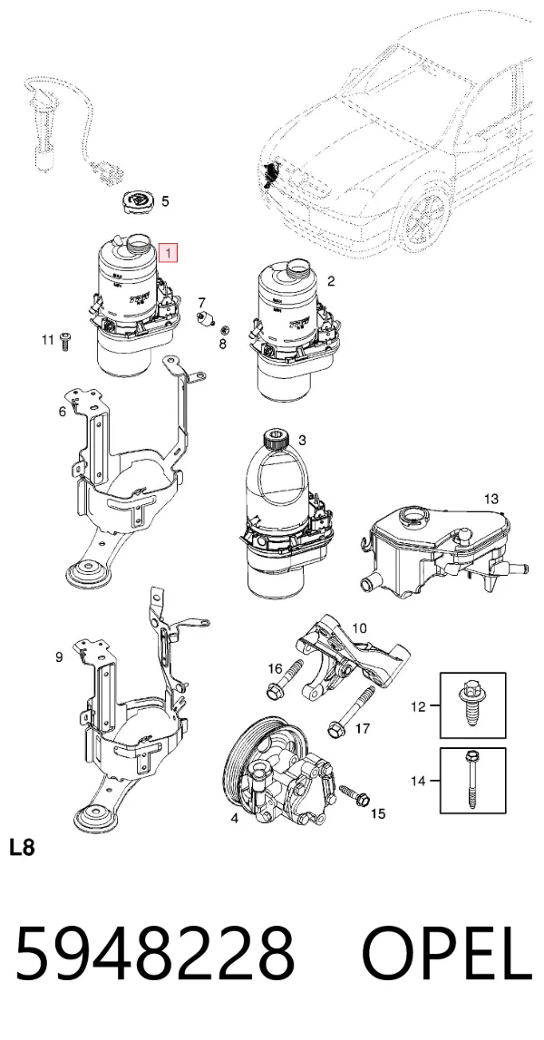 Pompa wspomagania hydraulicznego kierownicy 5948228 Opel