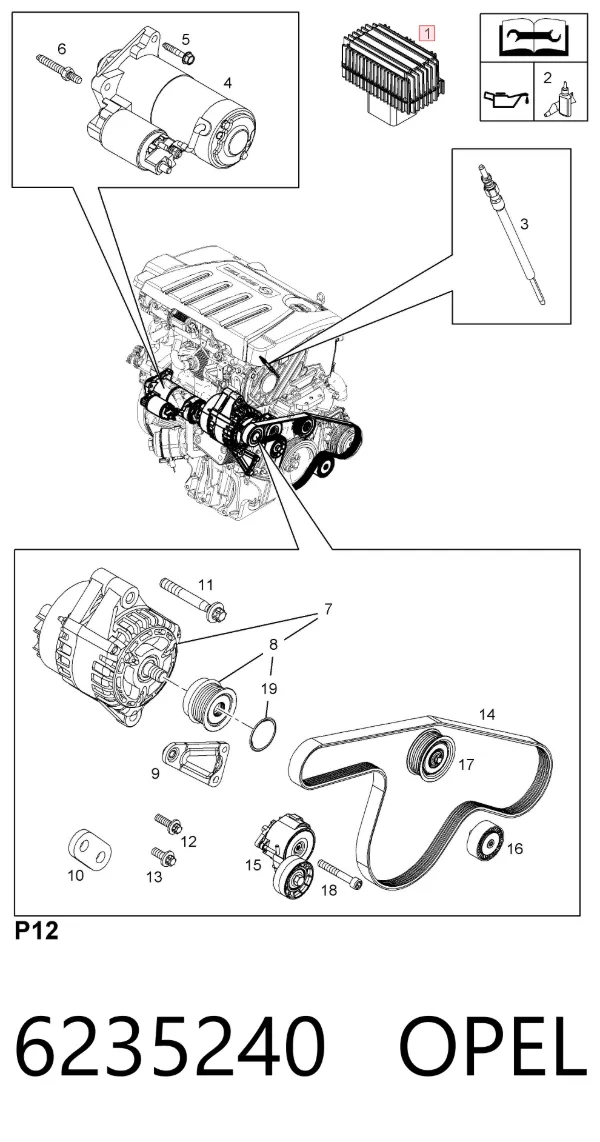 Przekaźnik świec żarowych 6235240 Opel