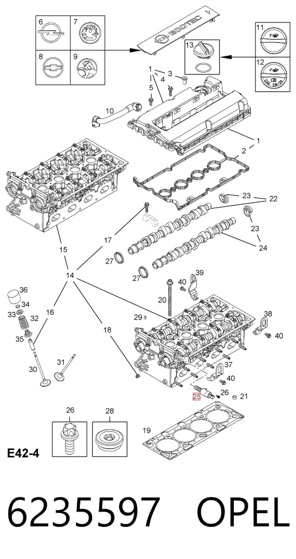 Zawór elektromagnetyczny faz rozrządu 6235597 Opel