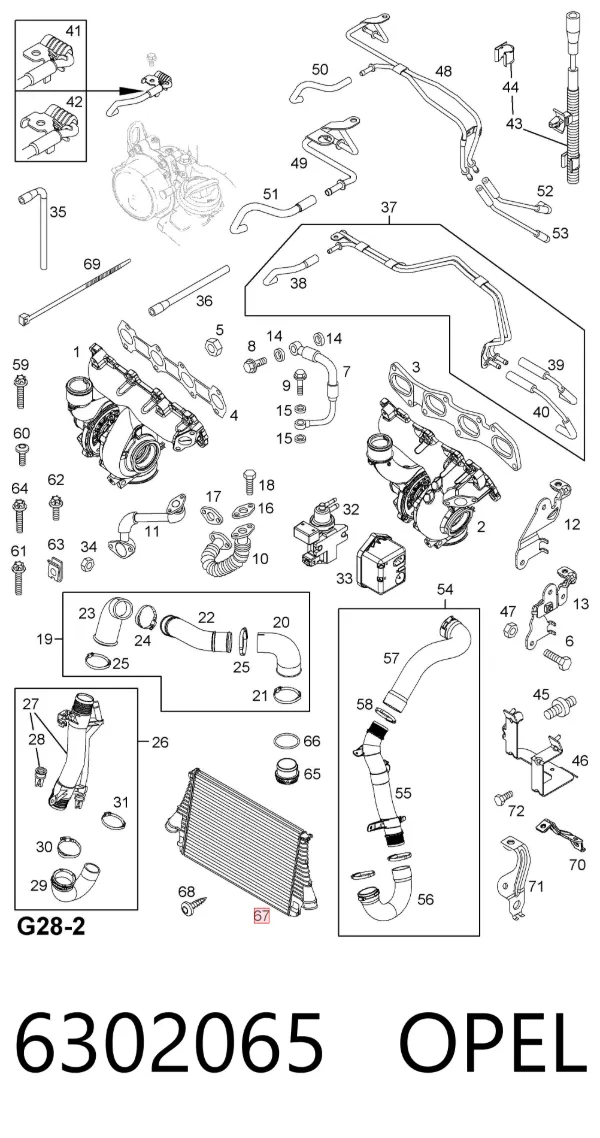 Chłodnica intercoolera 6302065 Opel