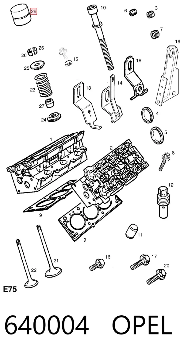 Kompensator hydrauliczny (popychacz hydrauliczny), popychacz zaworu 640004 Opel
