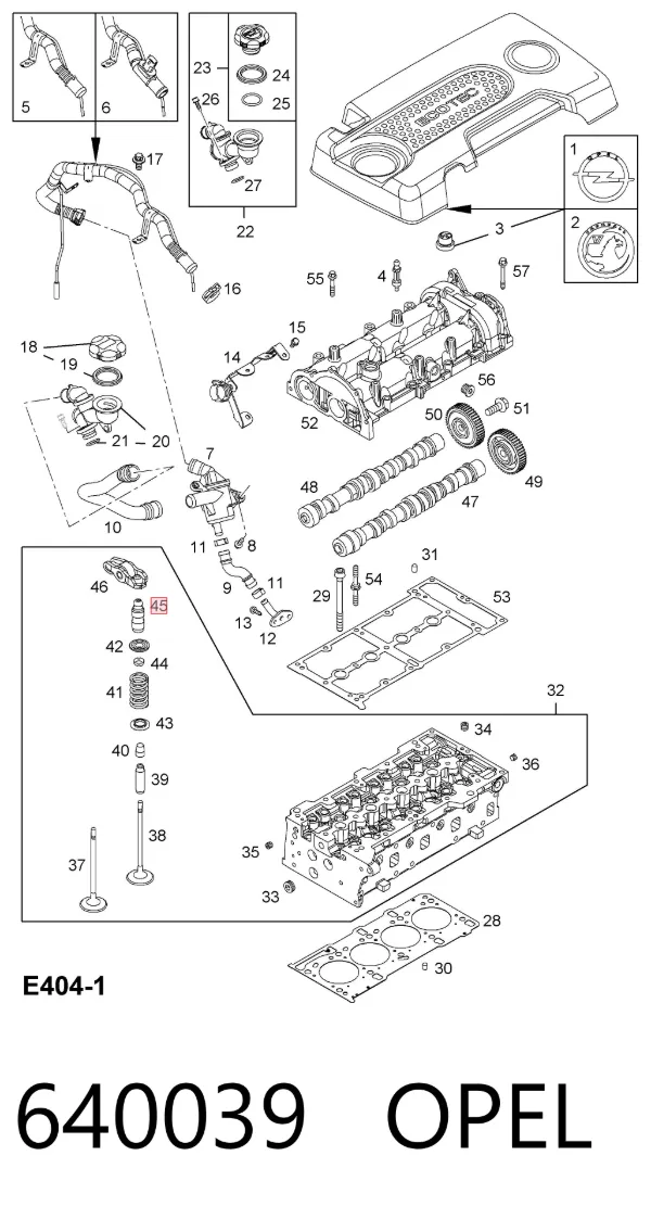 Kompensator hydrauliczny (popychacz hydrauliczny), popychacz zaworu 640039 Opel