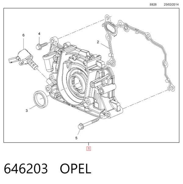 Pompa oleju 646203 Opel
