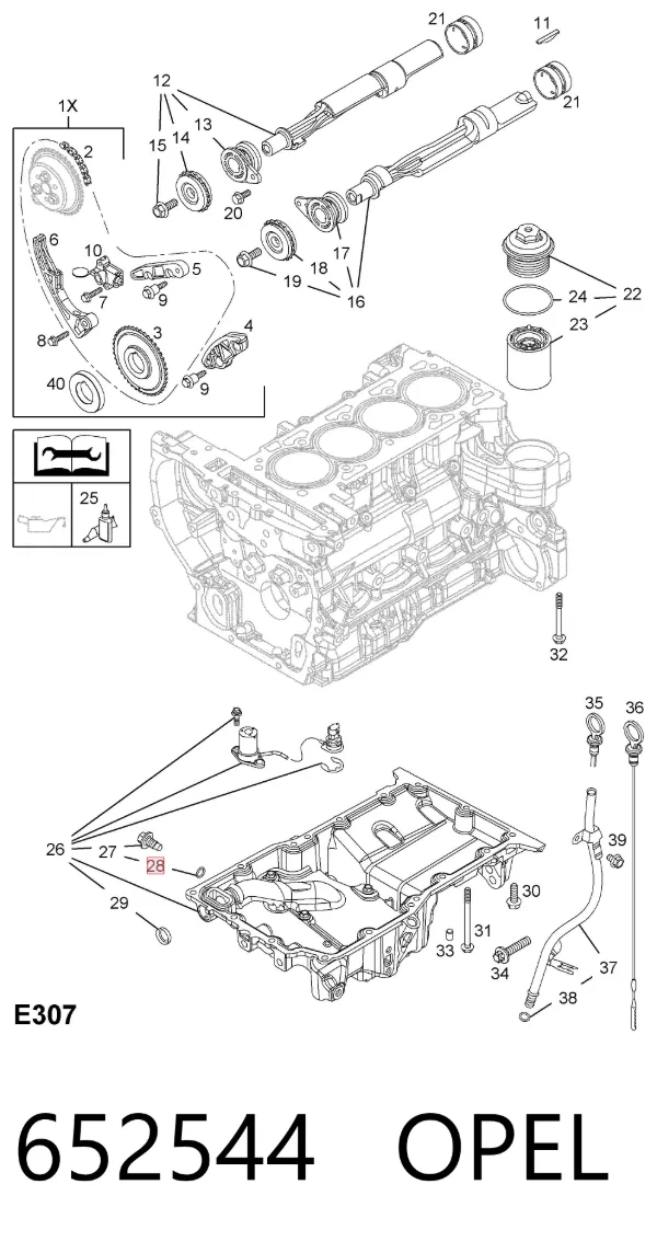 Uszczelka korka miski olejowej 652544 Opel