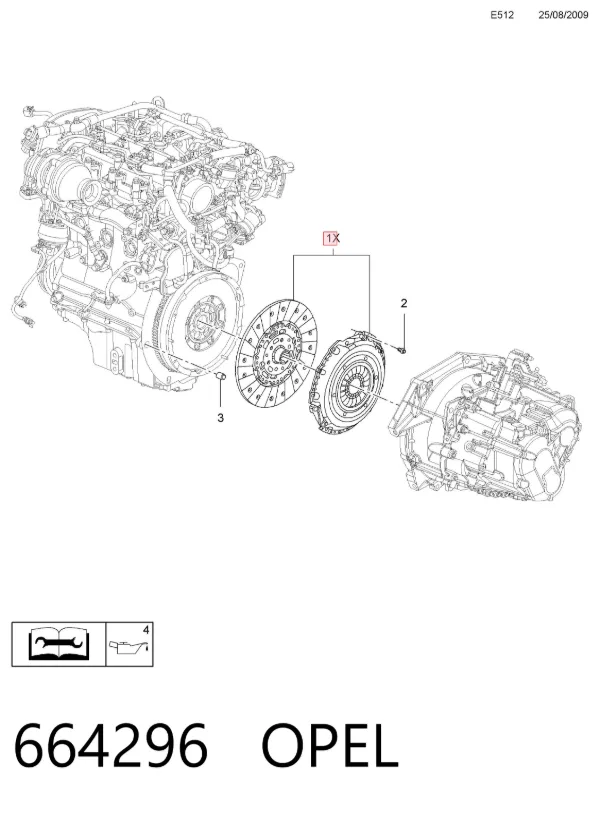 Zestaw sprzęgła (3 części) 664296 Opel