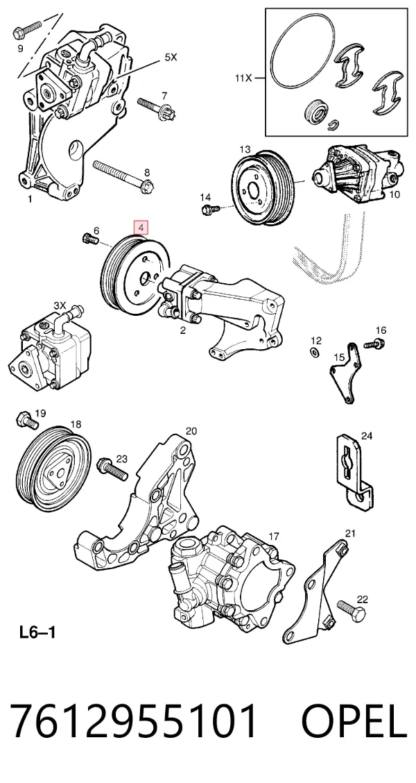 Pompa wspomagania hydraulicznego kierownicy 7612955101 Opel