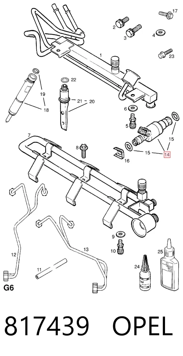 Wtryskiwacz paliwa 817439 Opel