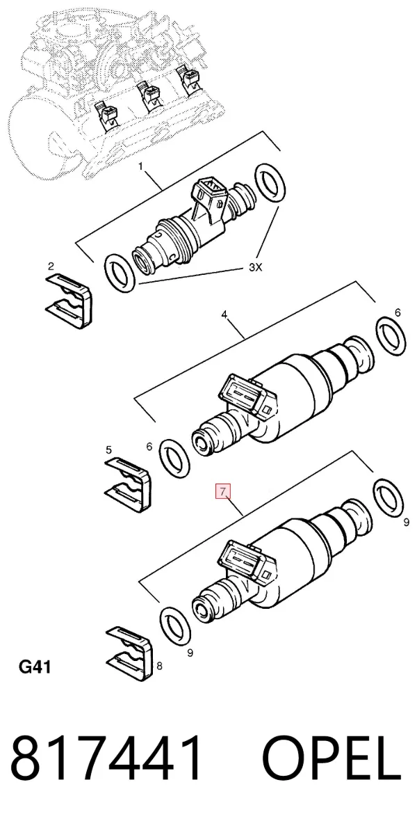 Wtryskiwacz paliwa 817441 Opel