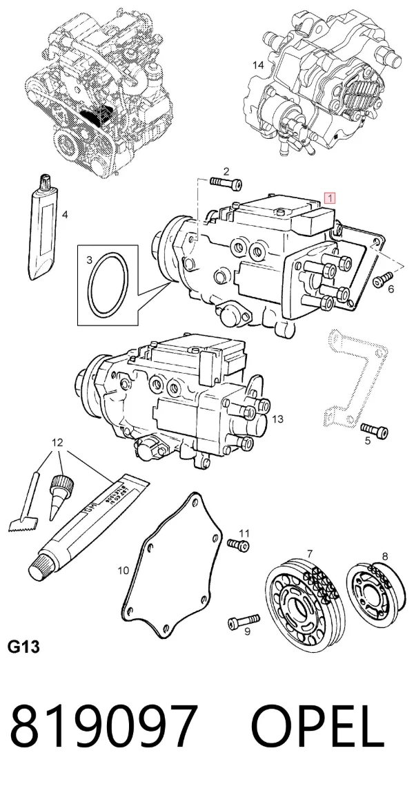 Pompa wtryskowa wysokiego ciśnienia 819097 Opel