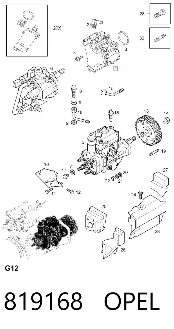 Pompa wtryskowa wysokiego ciśnienia 819168 Opel