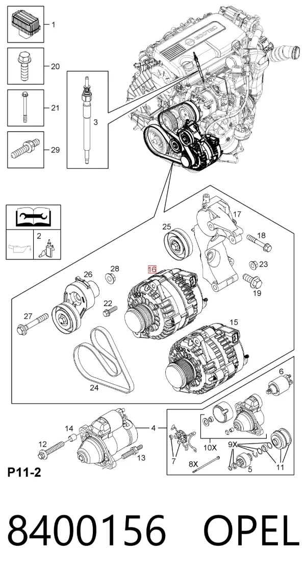 Alternator 8400156 Opel