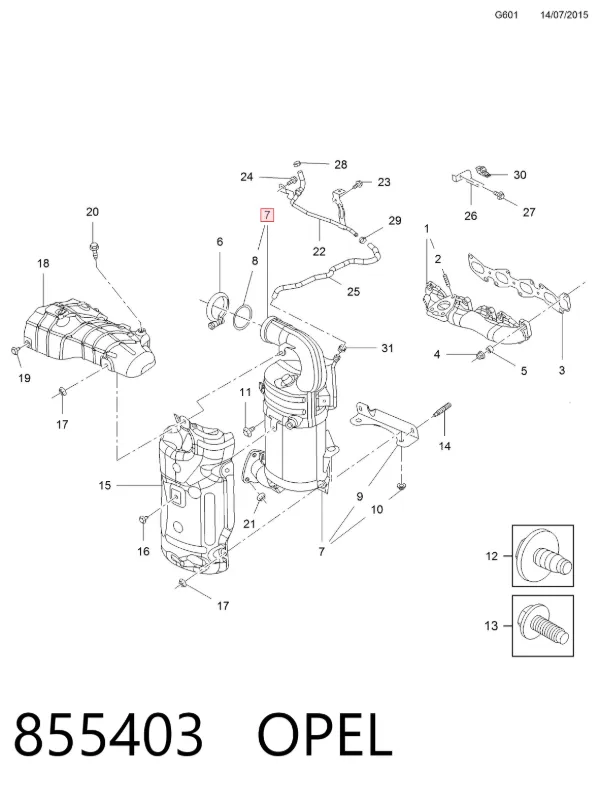 Filtr cząstek stałych układu wydechowego 855403 Opel