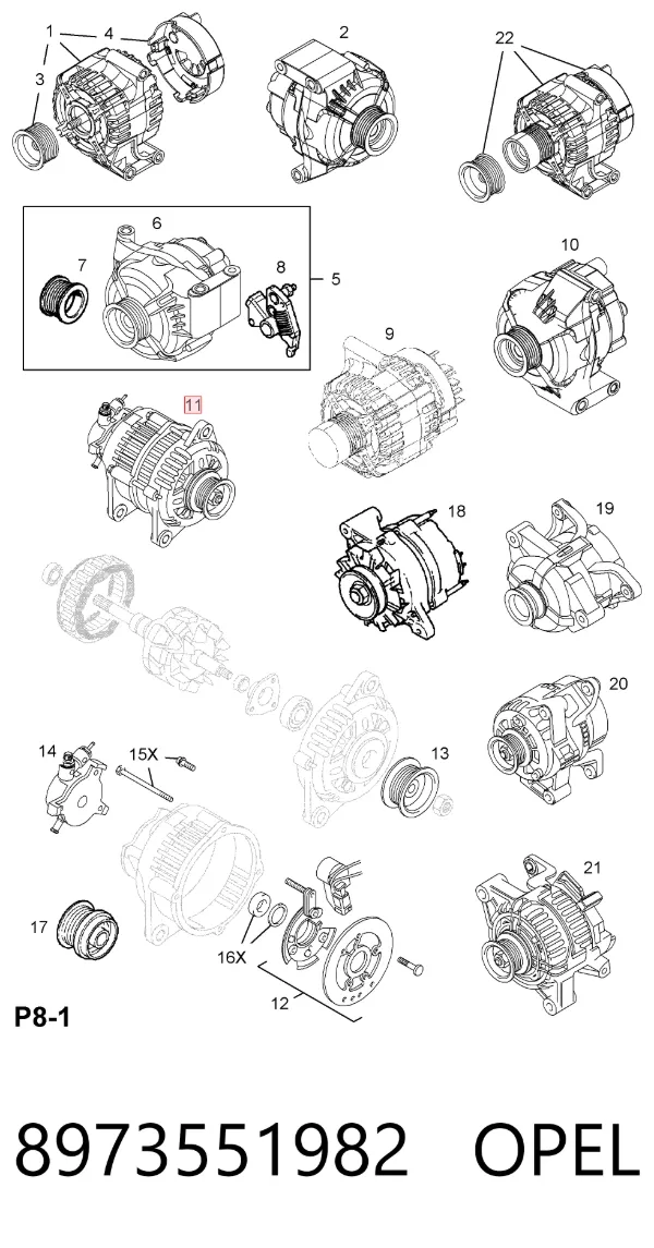 Alternator 8973551982 Opel