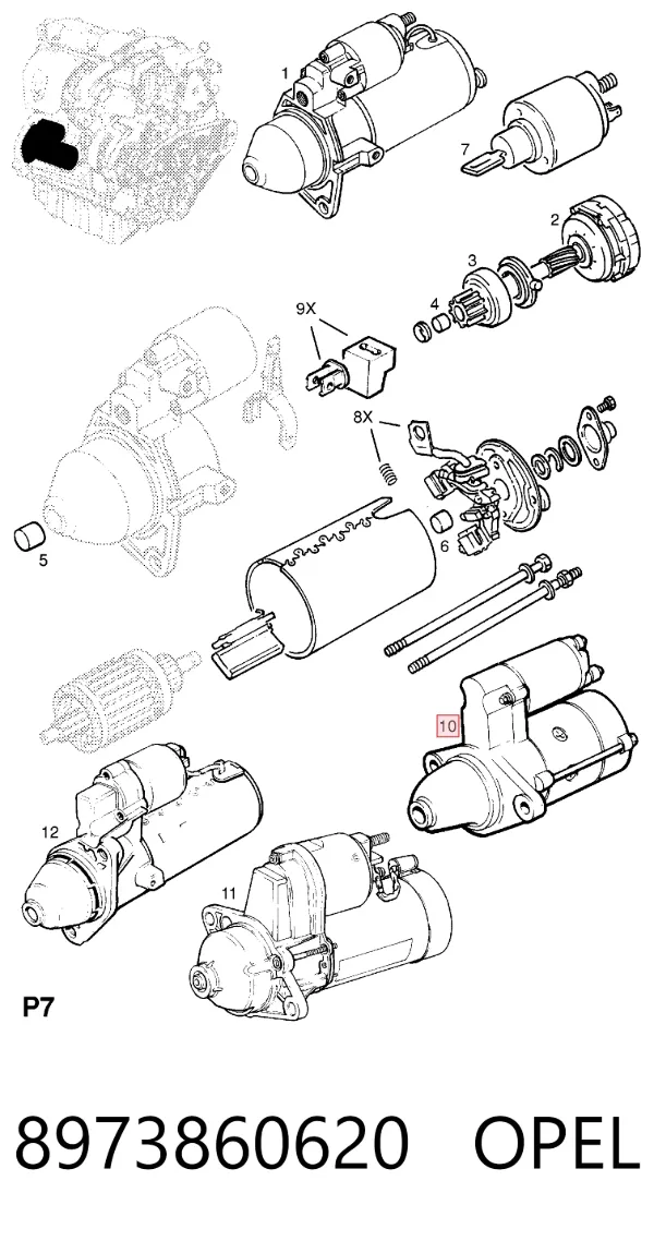 Rozrusznik 8973860620 Opel