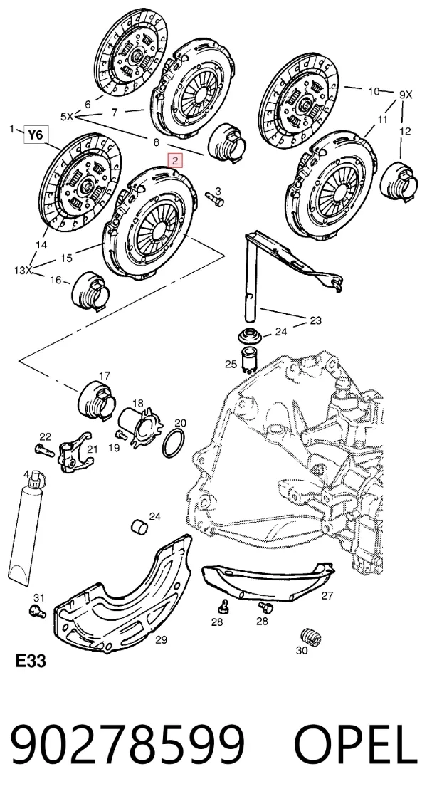 Docisk sprzęgła 90278599 Opel