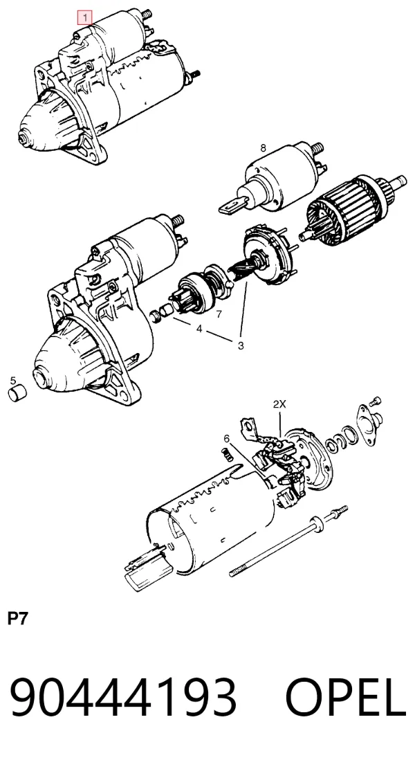 Rozrusznik 90444193 Opel