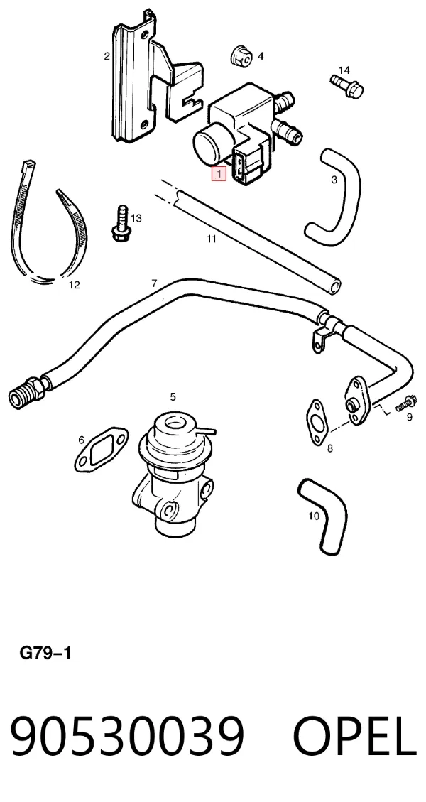 Zawór elektromagnetyczny regulacji klapy EGR 90530039 Opel