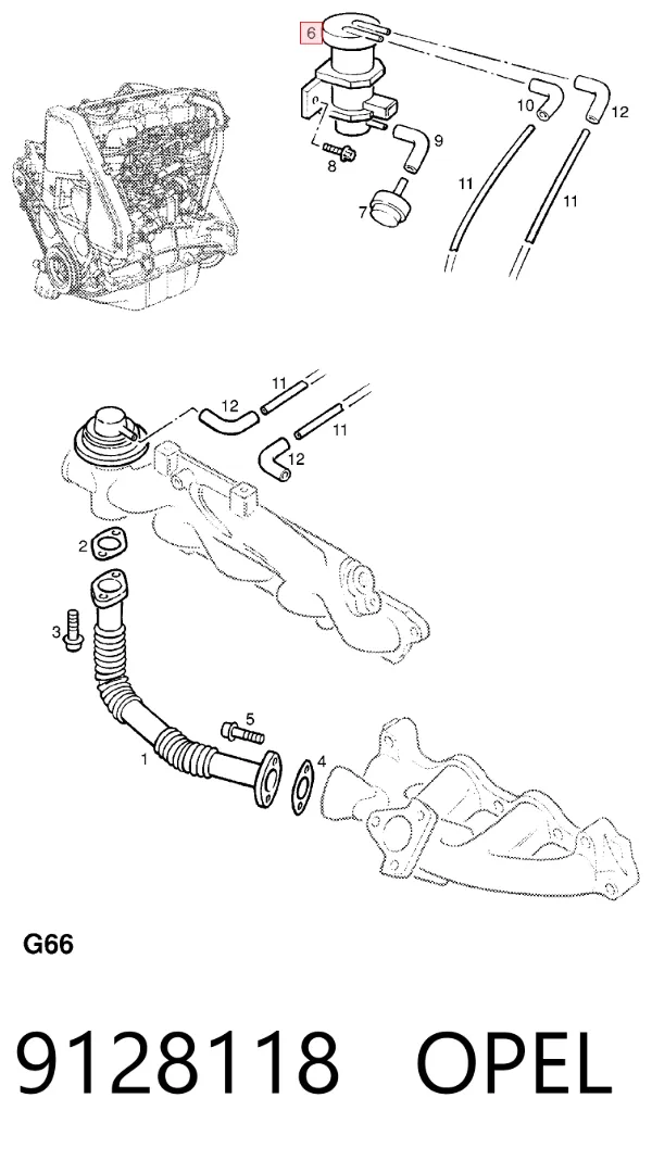Przetwornik ciśnienia (solenoid) doładowania 9128118 Opel