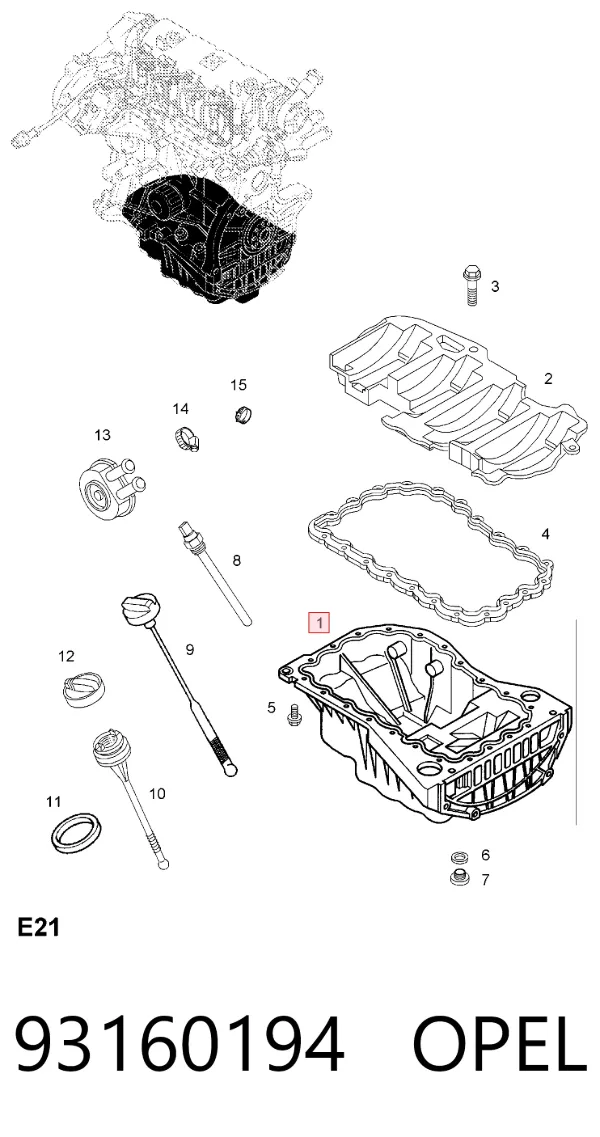 Miska olejowa silnika 93160194 Opel