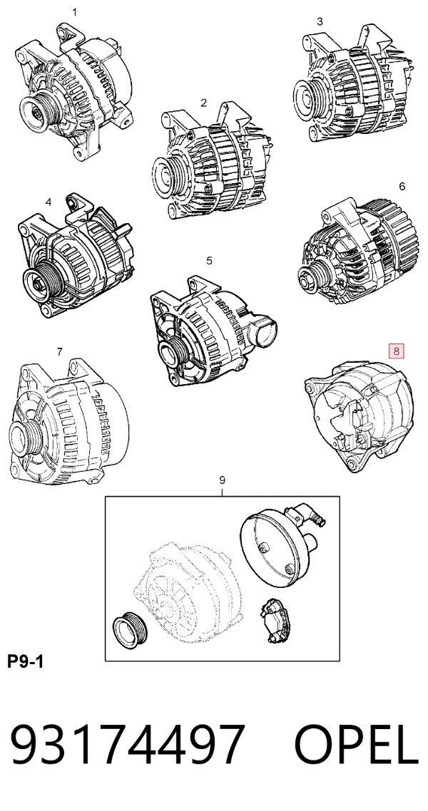 Alternator 93174497 Opel
