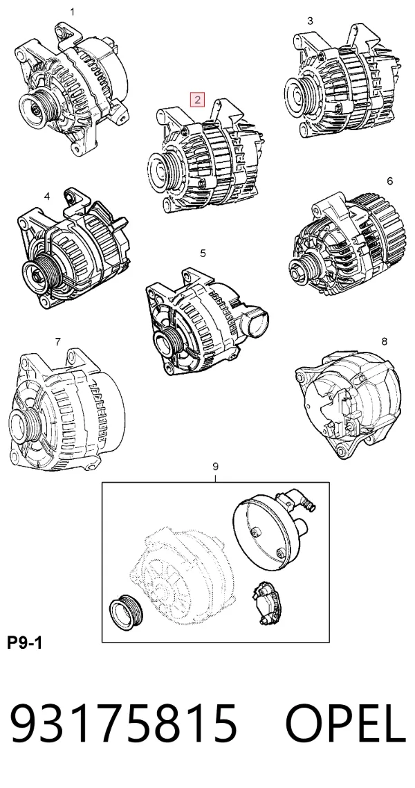 Alternator 93175815 Opel