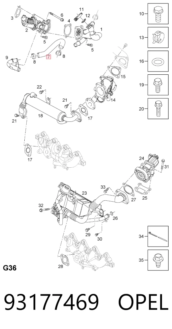 Przewód (króciec) układu chłodzenia 93177469 Opel