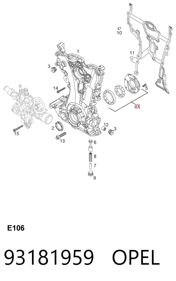 Zestaw naprawczy pompy olejowej 93181959 Opel