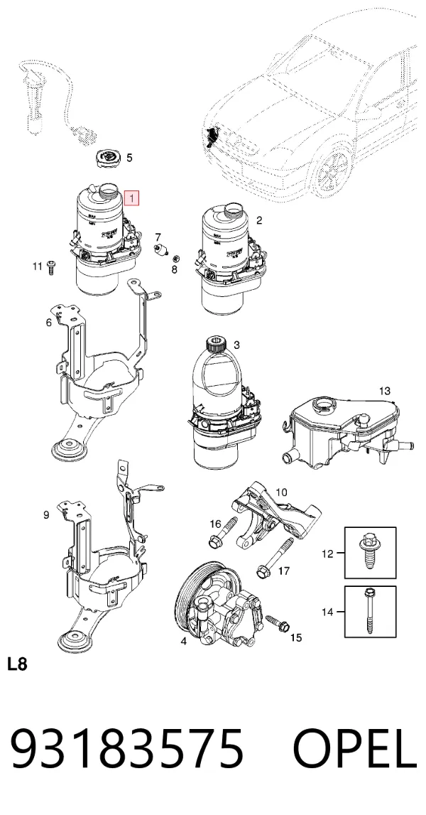 Pompa wspomagania hydraulicznego kierownicy 93183575 Opel
