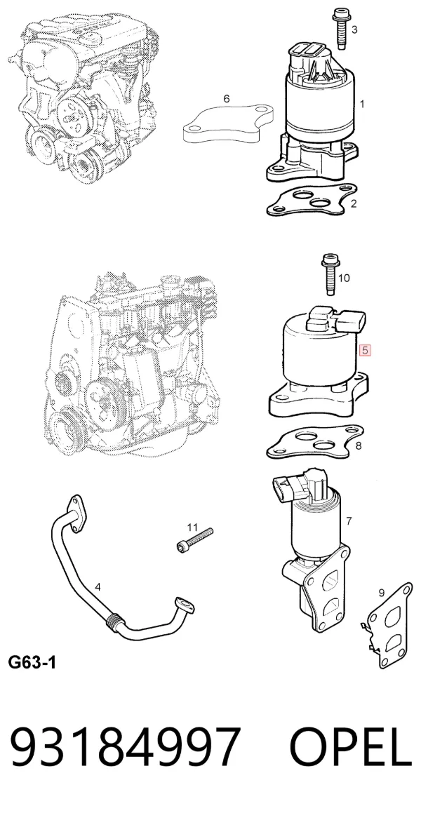 Zawór recyrkulacji spalin EGR 93184997 Opel