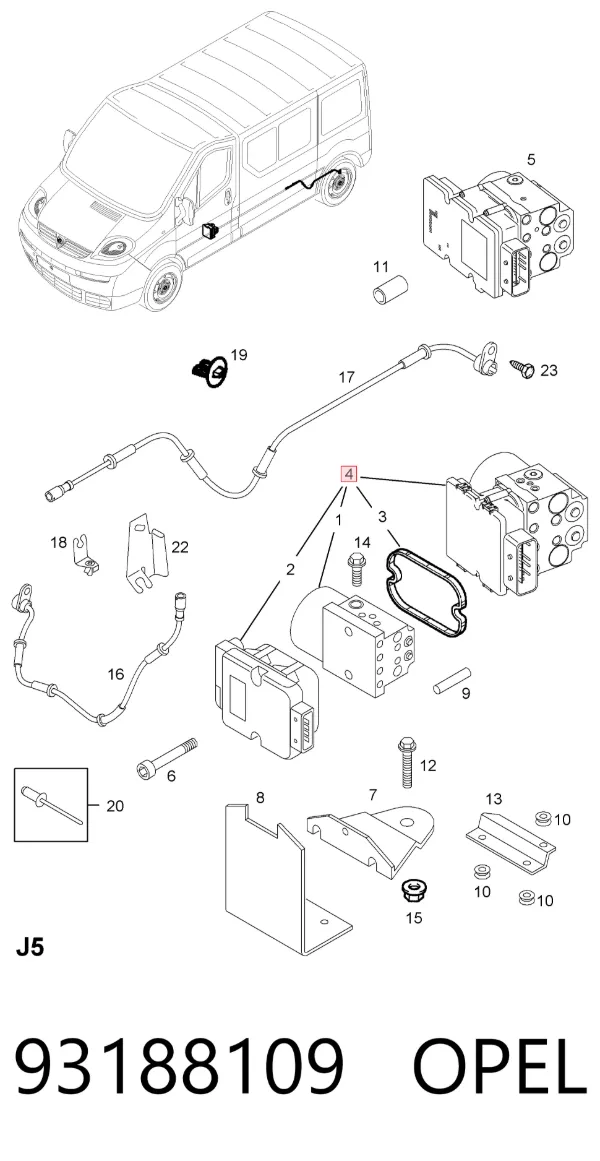 Sterownik ABS  hydrauliczny Opel Vivaro A