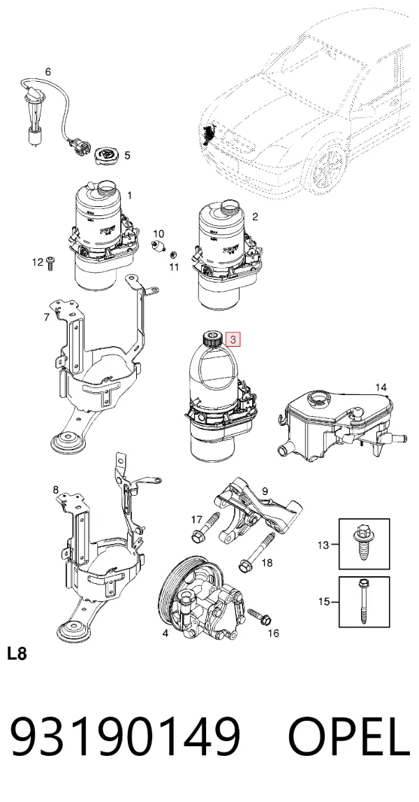 Pompa wspomagania hydraulicznego kierownicy 93190149 Opel