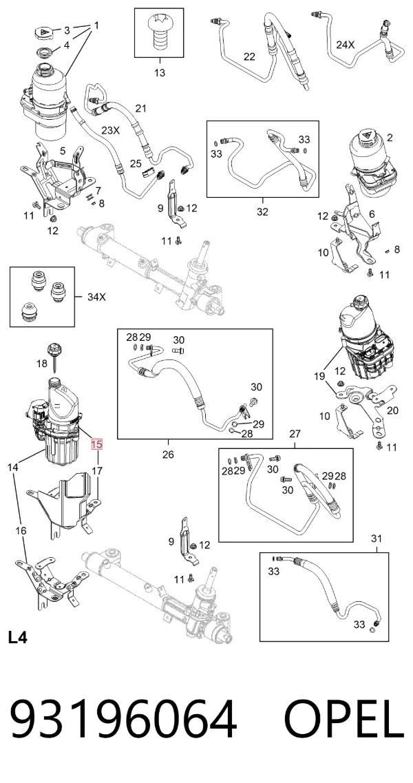 Pompa wspomagania hydraulicznego kierownicy 93196064 Opel