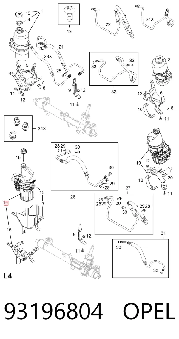 Pompa wspomagania hydraulicznego kierownicy 93196804 Opel