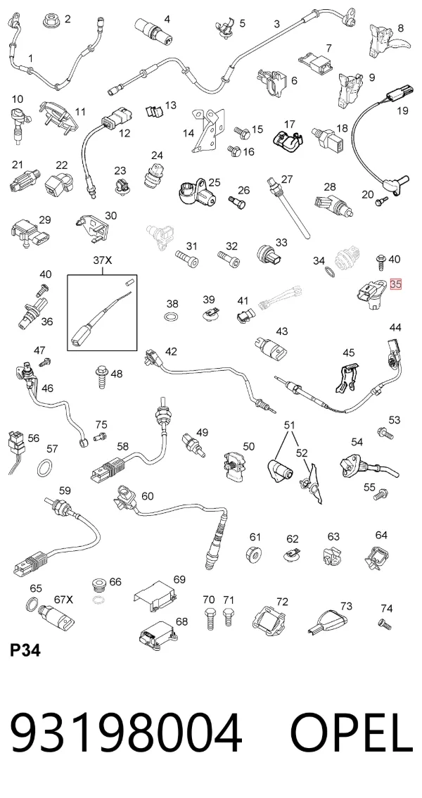 Czujnik położenia wałka rozrządu 93198004 Opel