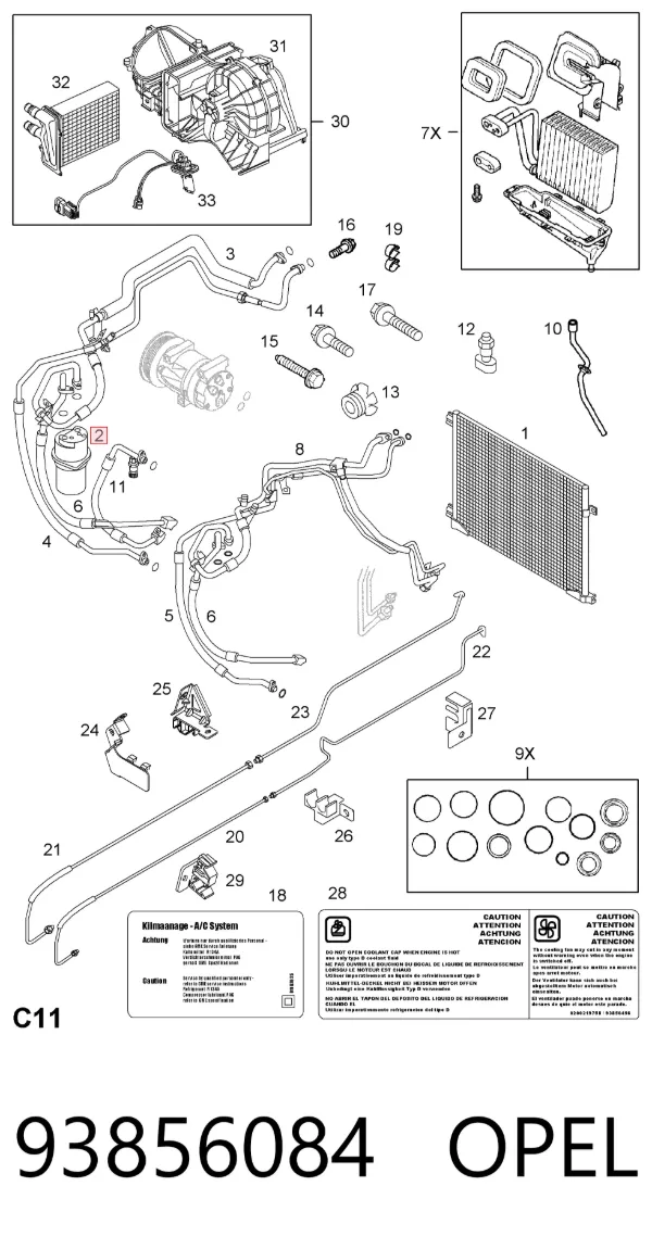 Osuszacz klimatyzacji 93856084 Opel