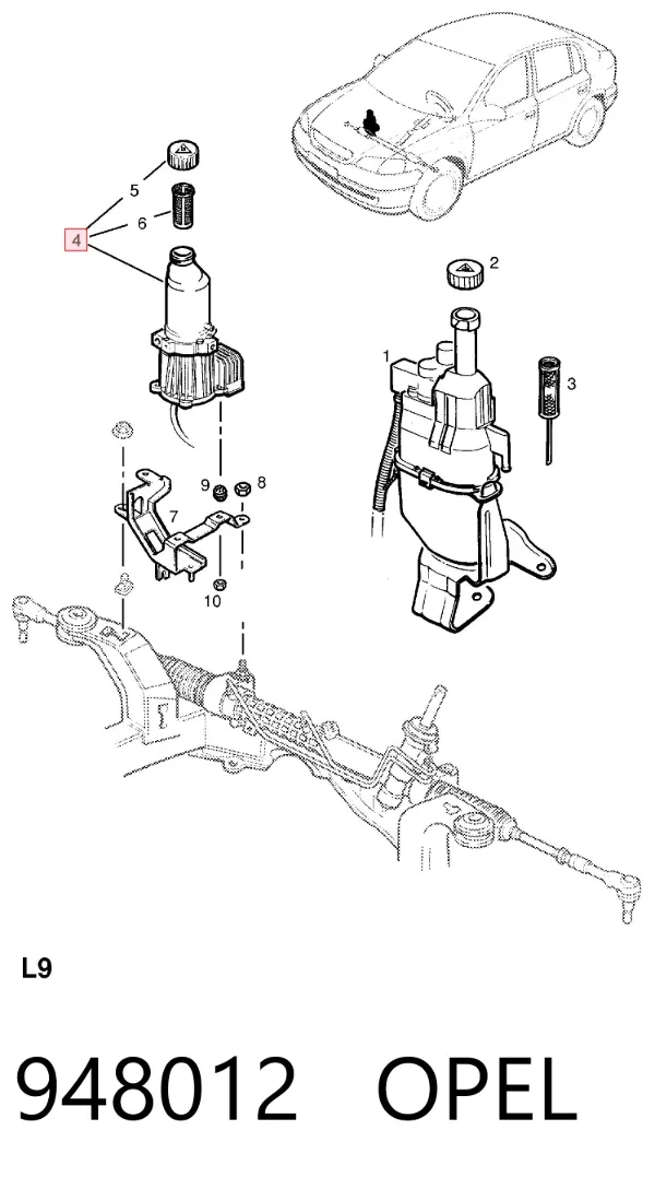 Pompa wspomagania hydraulicznego kierownicy 948012 Opel