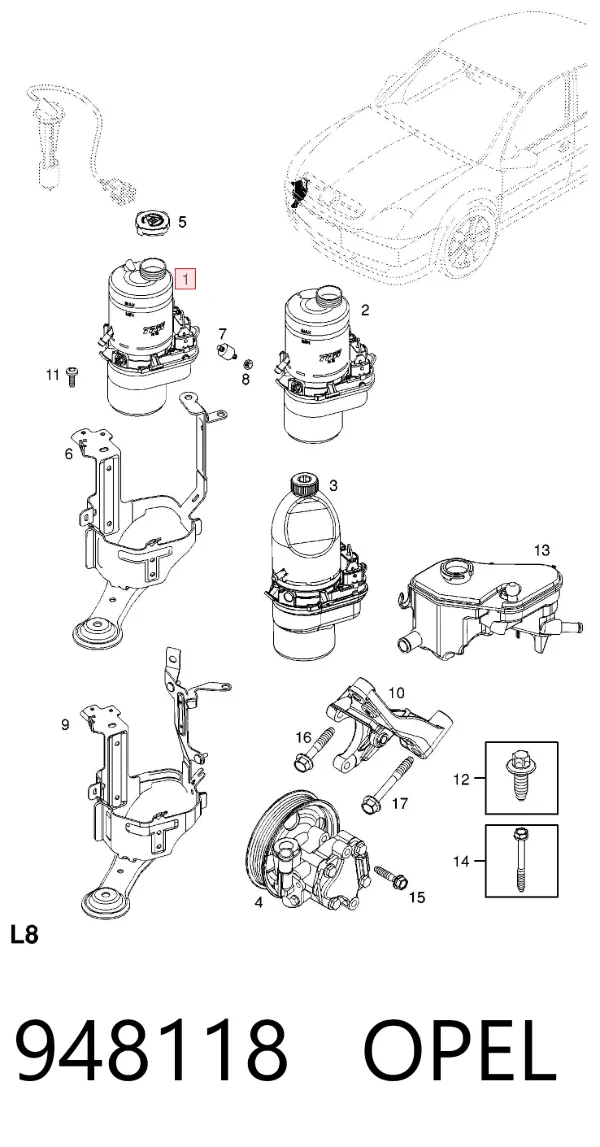 Pompa wspomagania hydraulicznego kierownicy 948118 Opel