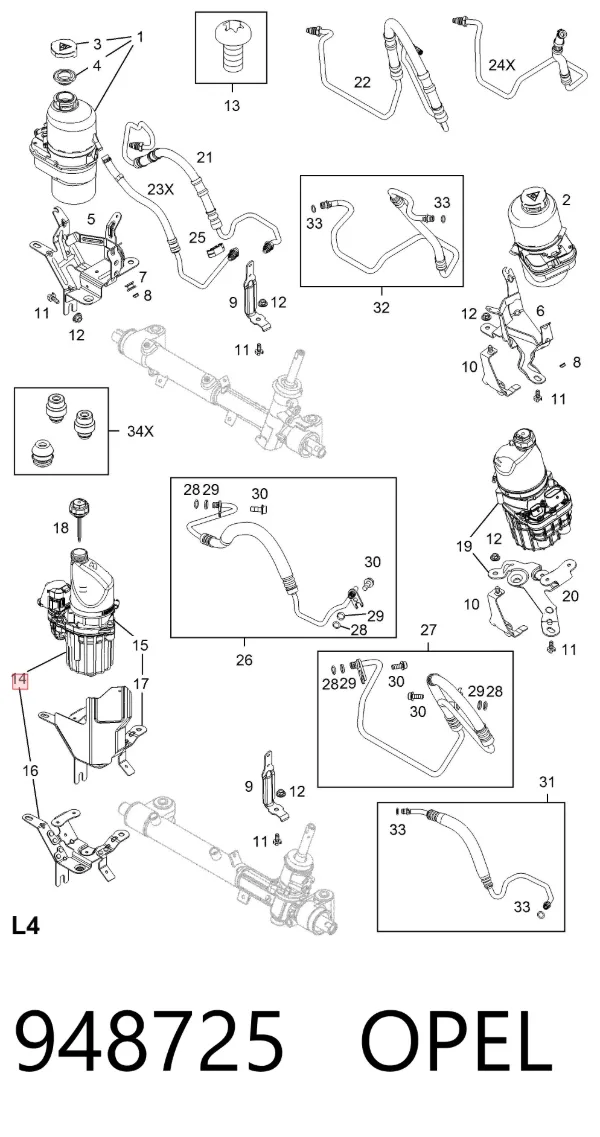 Pompa wspomagania hydraulicznego kierownicy 948725 Opel