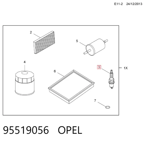 Świeca zapłonowa 95519056 Opel