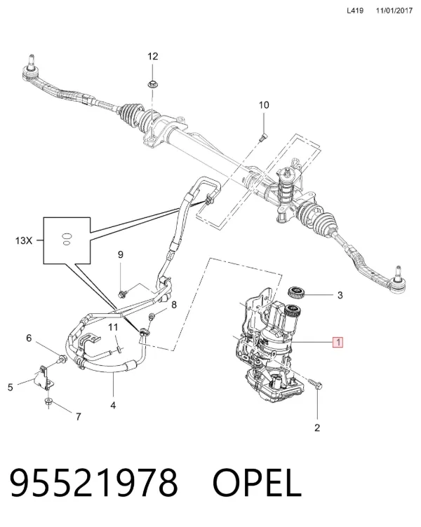 Pompa wspomagania hydraulicznego kierownicy 95521978 Opel