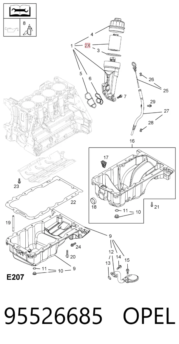 Filtr oleju 95526685 Opel