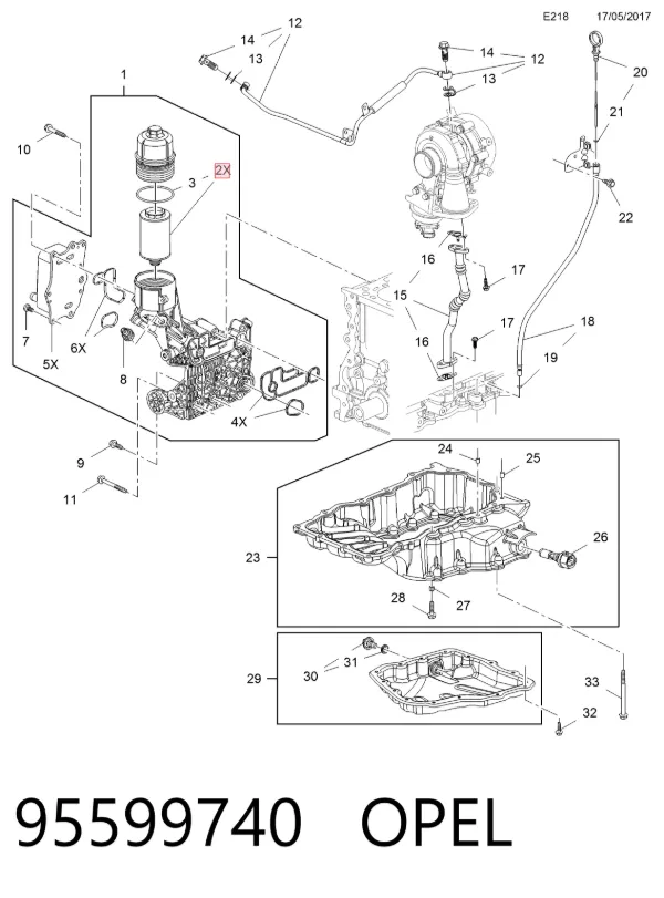 Filtr oleju 95599740 Opel