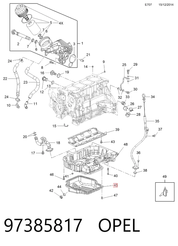 Miska olejowa silnika 97385817 Opel