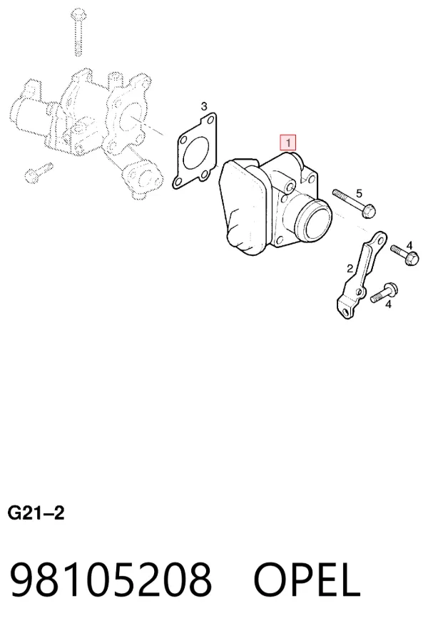 Przepustnica, komplet 98105208 Opel