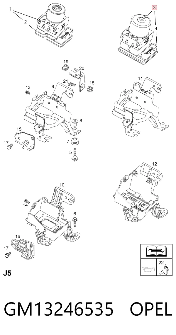 Sterownik ABS  hydrauliczny GM13246535 Opel