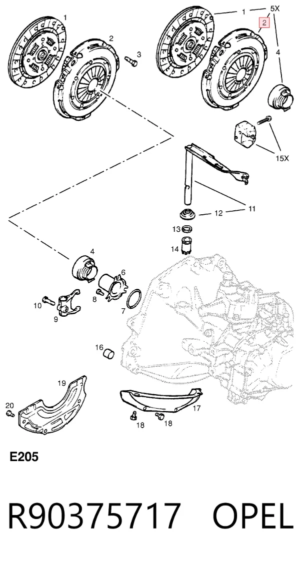 Docisk sprzęgła R90375717 Opel