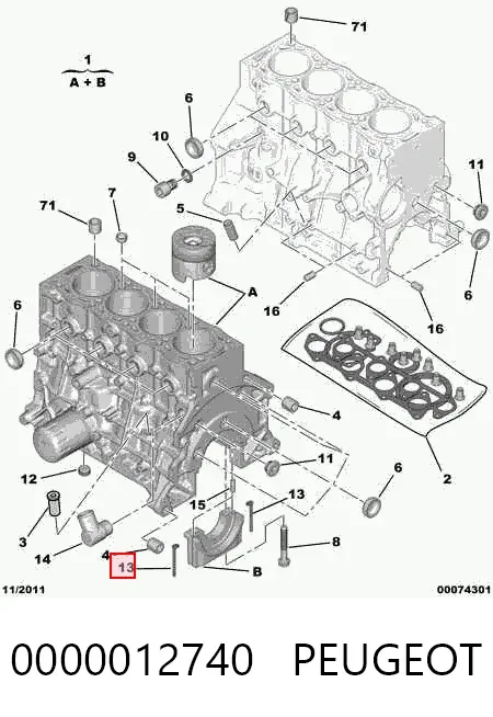 Uszczelka tylnej pokrywy wału korbowego 0000012740 Peugeot/Citroen